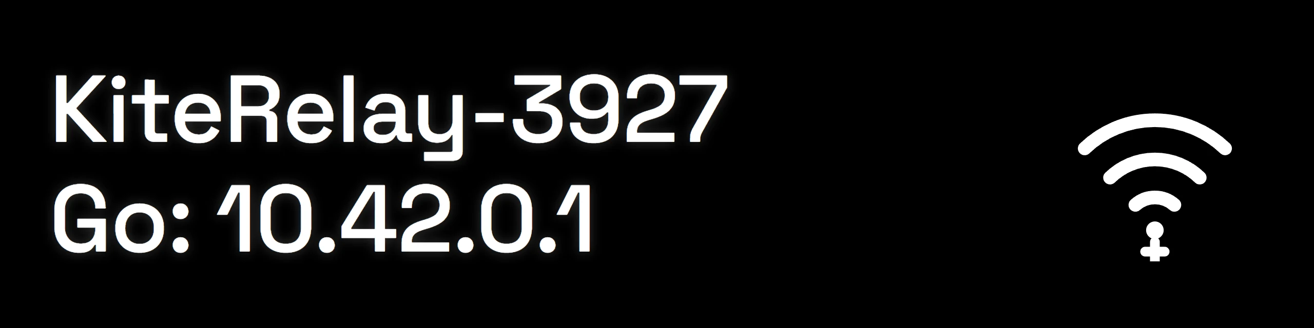 The small screen: The same network name, and the address to open after Go.