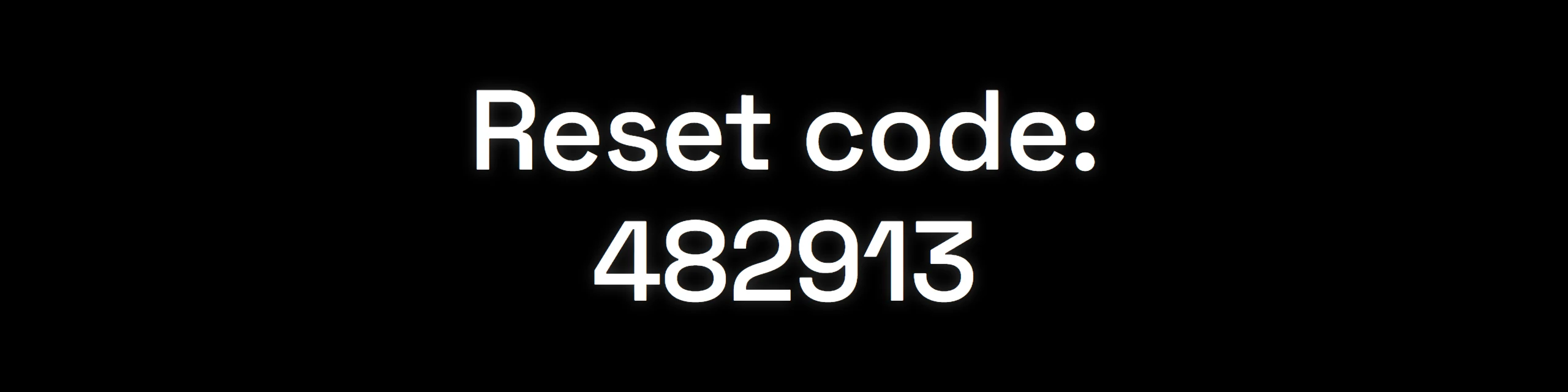 The small screen: Reset code, with six digits.